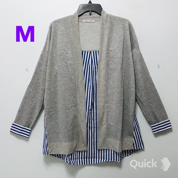 New Striped Long Sleeve Cardigan - Picture 1 of 10